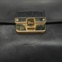 Pre Owned Dior Black Leather Small Diorling Chain Shoulder Bag