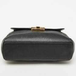 Pre Owned Dior Black Leather Small Diorling Chain Shoulder Bag