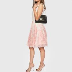 Pre Owned Dior Black Leather Small Diorling Chain Shoulder Bag