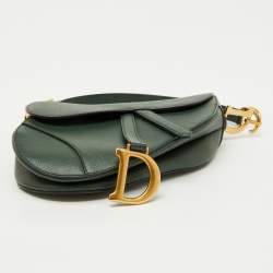 Pre Owned Dior Green Leather Saddle Bag