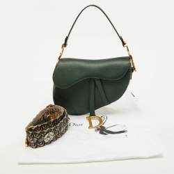 Pre Owned Dior Green Leather Saddle Bag