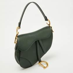 Pre Owned Dior Green Leather Saddle Bag