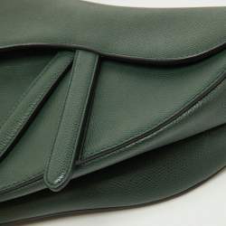 Pre Owned Dior Green Leather Saddle Bag