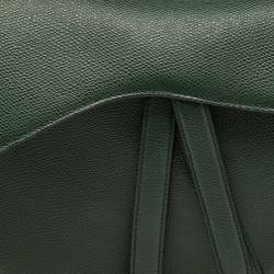 Pre Owned Dior Green Leather Saddle Bag