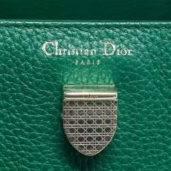 Pre Owned Dior Green Leather Small Diorever Top Handle Bag
