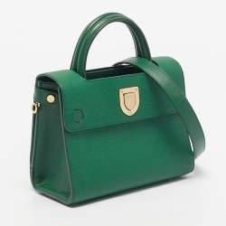 Pre Owned Dior Green Leather Small Diorever Top Handle Bag