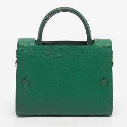 Pre Owned Dior Green Leather Small Diorever Top Handle Bag
