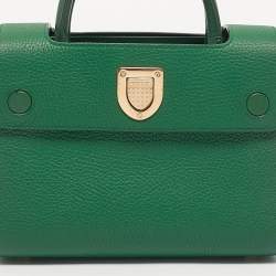 Pre Owned Dior Green Leather Small Diorever Top Handle Bag