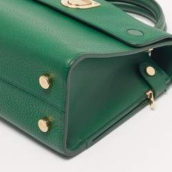 Pre Owned Dior Green Leather Small Diorever Top Handle Bag