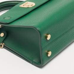 Pre Owned Dior Green Leather Small Diorever Top Handle Bag