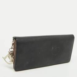 Pre Owned Dior Black Leather Diorissimo Long Wallet