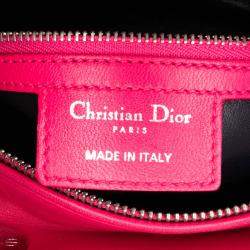 Pre Owned Dior Pink Medium Tweed Lady Dior