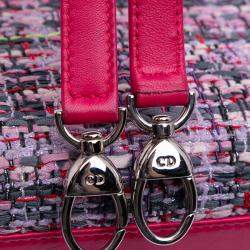 Pre Owned Dior Pink Medium Tweed Lady Dior