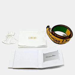 Pre Owned Dior Lady D-Lite Medium Yellow Canvas Tote Bag