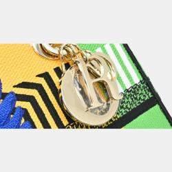 Pre Owned Dior Lady D-Lite Medium Yellow Canvas Tote Bag