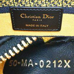 Pre Owned Dior Lady D-Lite Medium Yellow Canvas Tote Bag