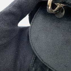 Pre Owned Dior Lady Dior Mini Black Velour Handbag