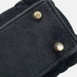 Pre Owned Dior Lady Dior Mini Black Velour Handbag