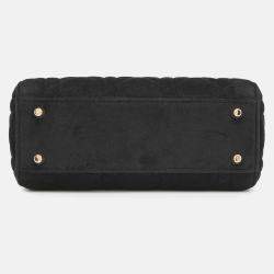 Pre Owned Dior Lady Dior Mini Black Velour Handbag