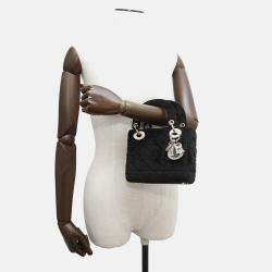 Pre Owned Dior Lady Dior Mini Black Velour Handbag