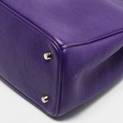 Pre Owned Dior Purple Leather Large Diorissimo Shopper Tote