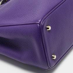 Pre Owned Dior Purple Leather Large Diorissimo Shopper Tote