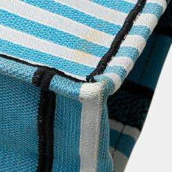 Pre Owned Dior Blue Medium Embroidered Canvas Zebra D Jungle Pop Book Tote