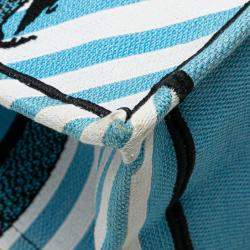 Pre Owned Dior Blue Medium Embroidered Canvas Zebra D Jungle Pop Book Tote