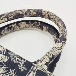 Pre Owned Dior Navy Blue/White Embroidered Canvas Small Toile de Jouy Book Tote