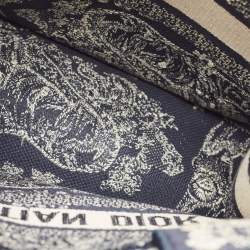 Pre Owned Dior Navy Blue/White Embroidered Canvas Small Toile de Jouy Book Tote