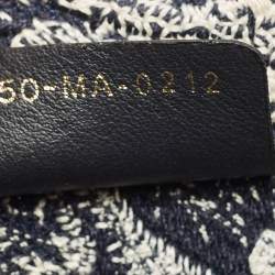 Pre Owned Dior Navy Blue/White Embroidered Canvas Small Toile de Jouy Book Tote