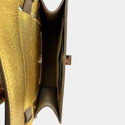 Pre Owned Dior Diorever Gold Leather Clutch Bag