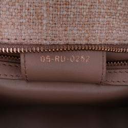 Pre Owned Dior Pink Small Tweed Macrocannage Caro Bag