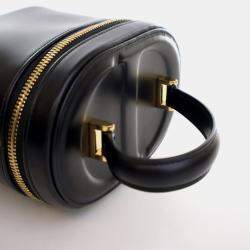 Pre Owned Dior Vanity Case Small Black Calfskin Shoulder Bag