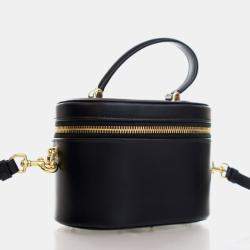 Pre Owned Dior Vanity Case Small Black Calfskin Shoulder Bag