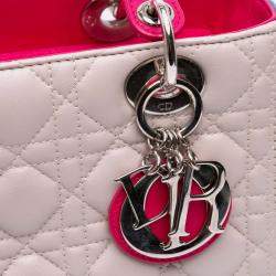 Pre Owned Dior Multicolor Medium Tricolor Lambskin Cannage Lady Dior