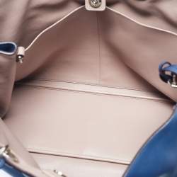 Pre Owned Dior Navy Blue Leather Extra Large Diorissimo Shopper Tote