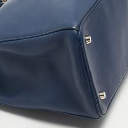 Pre Owned Dior Navy Blue Leather Extra Large Diorissimo Shopper Tote