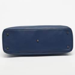 Pre Owned Dior Navy Blue Leather Extra Large Diorissimo Shopper Tote