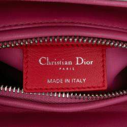 Pre Owned Dior Medium Tricolor Lambskin Macrocannage Stitched Lady Dior