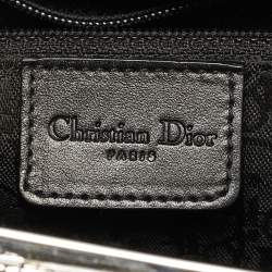 Pre Owned Dior Light Grey Denim Diva Frame Bag