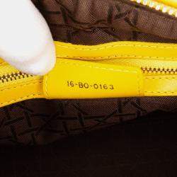 Pre Owned Dior Yellow Medium Lambskin Cannage Lady Dior