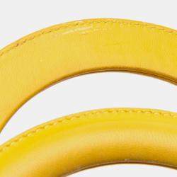 Pre Owned Dior Yellow Medium Lambskin Cannage Lady Dior