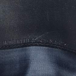 Pre Owned Dior Navy Blue Oblique Canvas and Leather Saddle Wallet on Chain