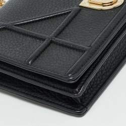 Pre Owned Dior Black Cannage Leather Diorama Wallet on Chain