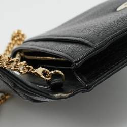 Pre Owned Dior Black Cannage Leather Diorama Wallet on Chain