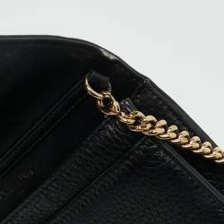 Pre Owned Dior Black Cannage Leather Diorama Wallet on Chain