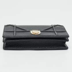 Pre Owned Dior Black Cannage Leather Diorama Wallet on Chain