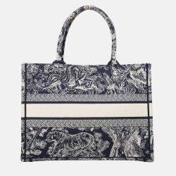 Pre Owned Dior Embroidered Medium Book Tote Bag