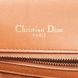 Pre Owned Dior Brown Leather Medium Diorama Studded Flap Shoulder Bag